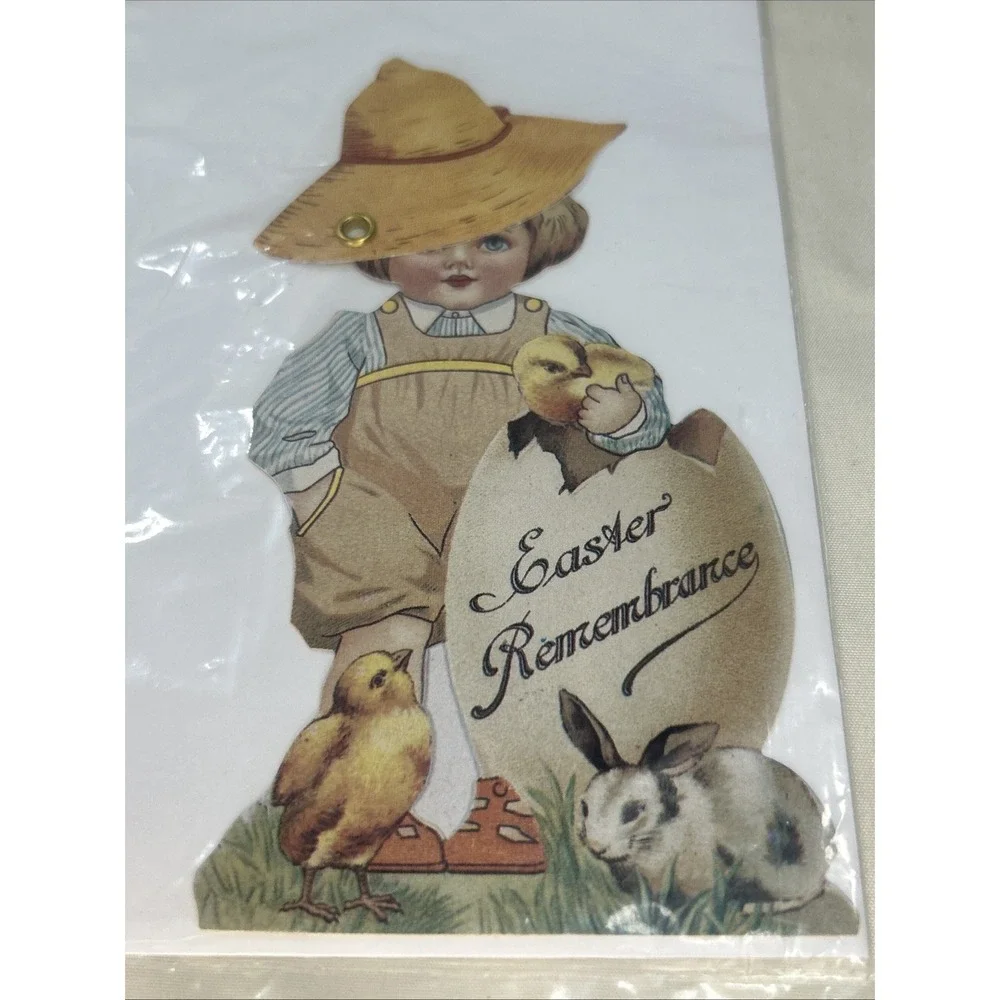 NEW Old Print Factory Victorian Elegance Greeting Card Die Cut Easter Hinge Hat